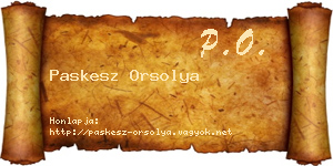 Paskesz Orsolya névjegykártya